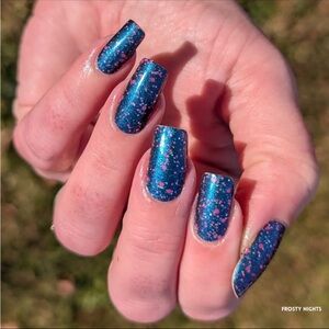 *Retired* Color Street: Frosty Nights | Teal Blue Pink Glitter Winter Holiday